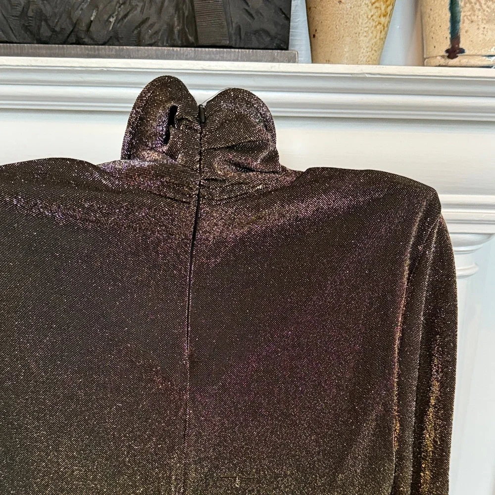 Wayf Metallic Brown Cowl‎ Neck Sweater